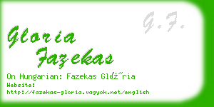 gloria fazekas business card